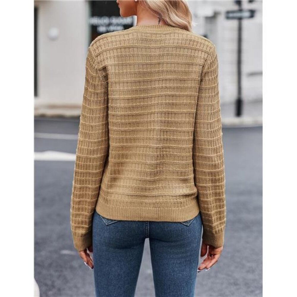 NEW Women's 2025 Cardigan Sweaters Button Down Crew Neck Open Front Long Sleeve - Picture 3 of 6